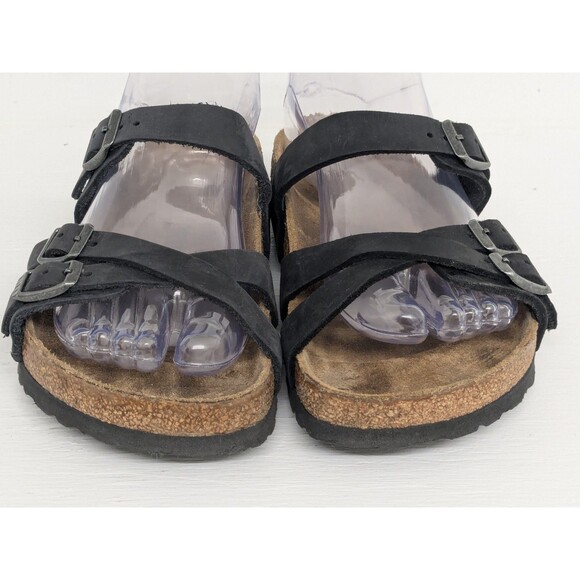 Birkenstock Franca Sandals black Leather EU 37 US Womens 6 6.5 Straps Comfort - Picture 3 of 8